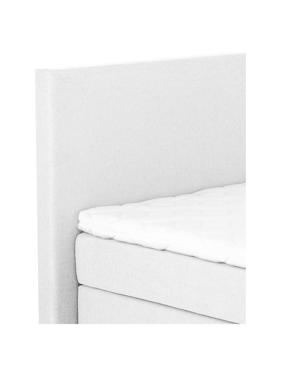 Premium Boxspringbett Eliza, Matratze: 7-Zonen-Taschenfederkern , Hellgrau, 200 x 200 cm