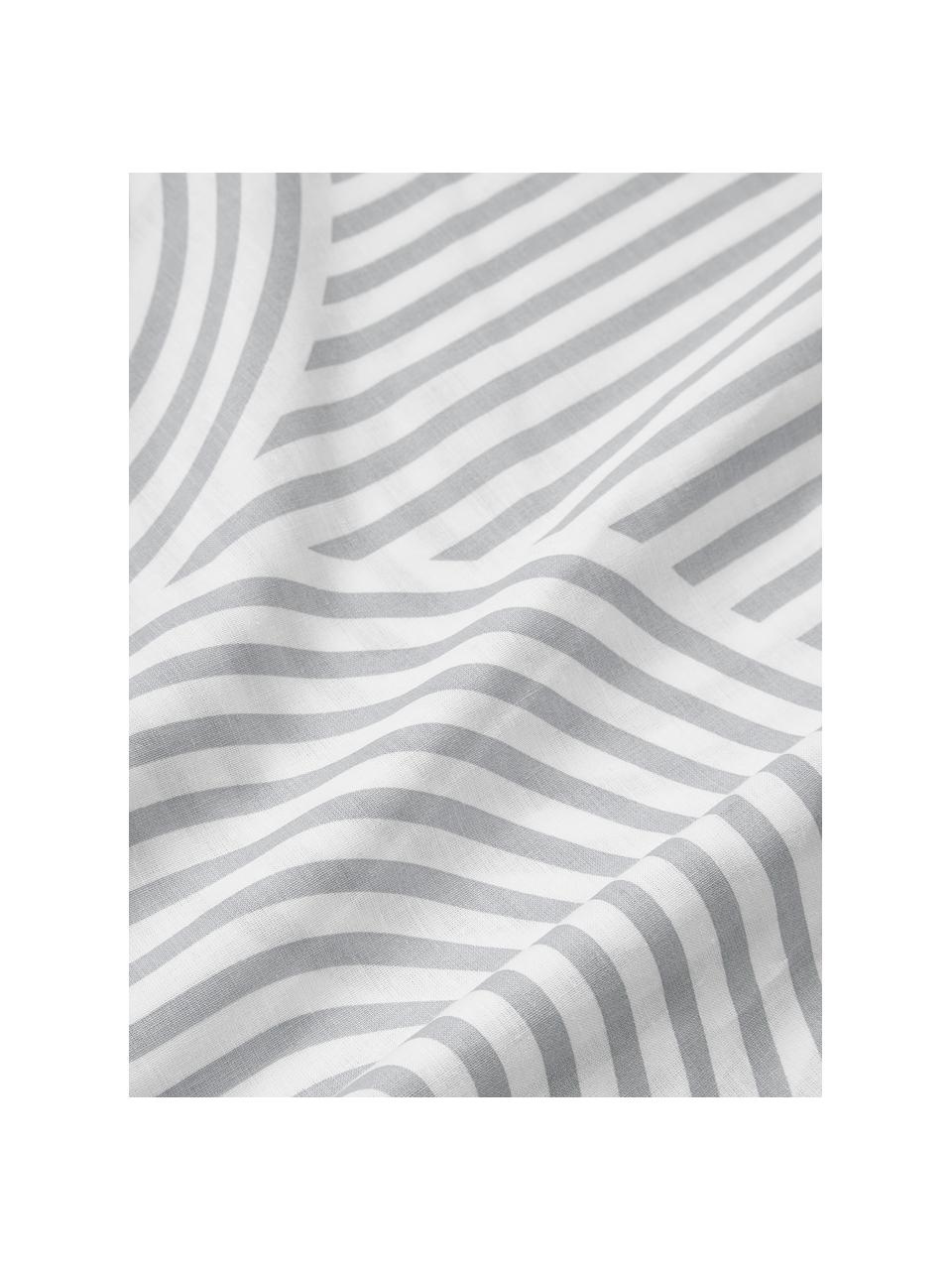 Funda nórdica de algodón Arcs, Gris, blanco, Cama 90 cm (155 x 220 cm)