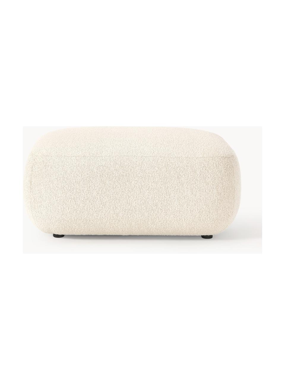 Bouclé-Hocker Sofia, Bezug: Bouclé (100 % Polyester) , Gestell: Fichtenholz, Spanplatte, , Bouclé Off White, B 75 x T 96 cm