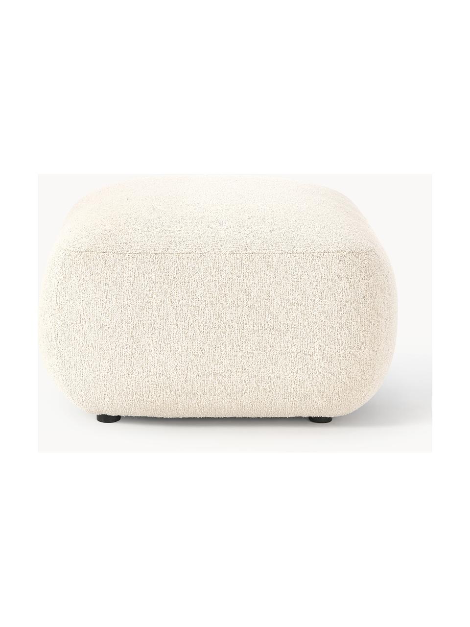 Pouf en tissu bouclé Sofia, Bouclé blanc cassé, larg. 99 x prof. 78 cm