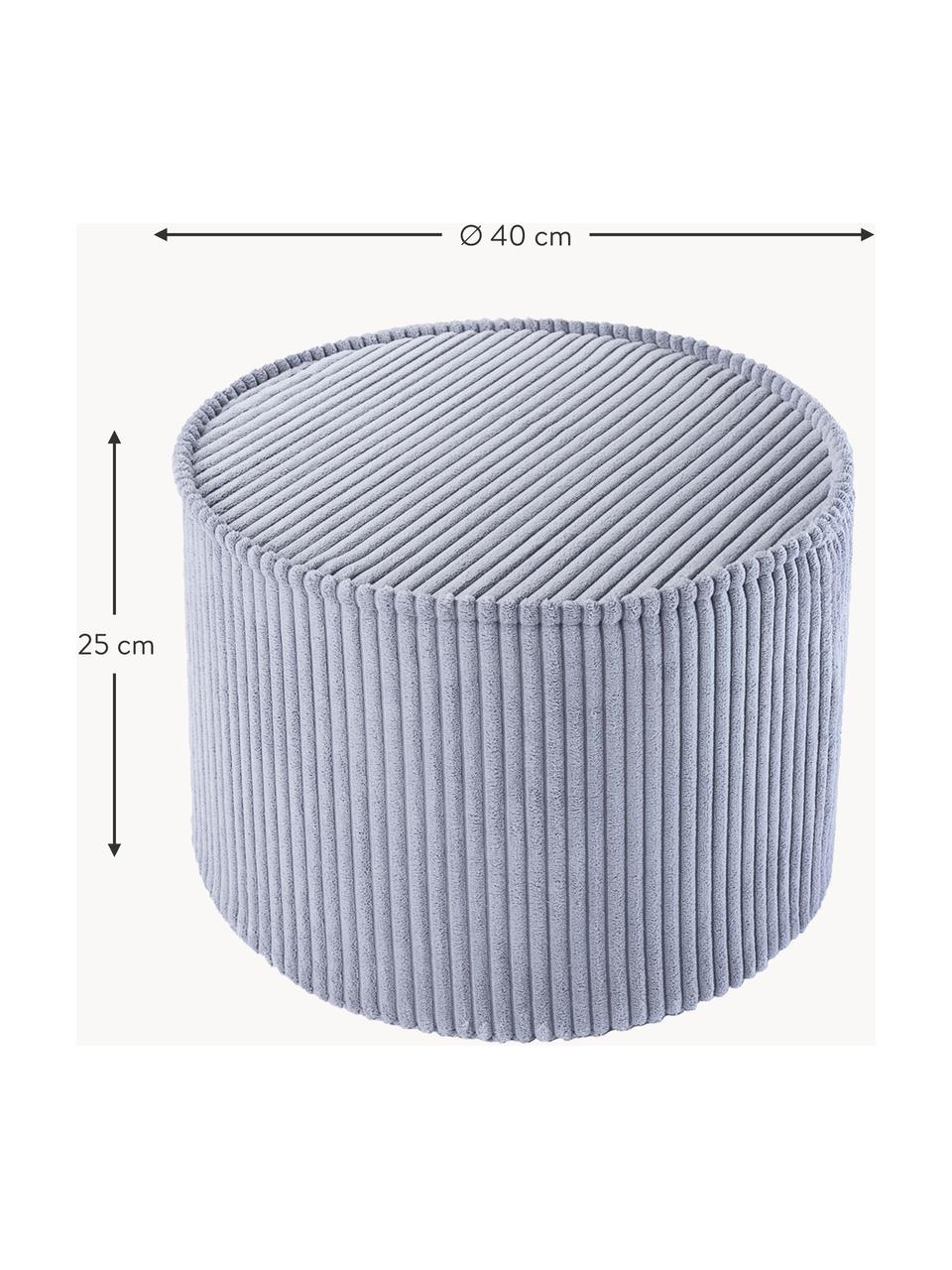 Pouf en velours côtelé pour enfant Sugar, Ø 40 cm, Velours côtelé lavande, Ø 40 x haut. 25 cm