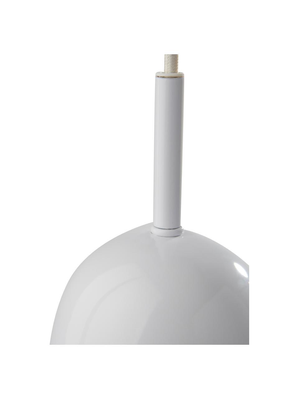 Lámpara de techo pequeña Ara, Cable: cubierto en tela, Blanco, Ø 10 x Al 15 cm