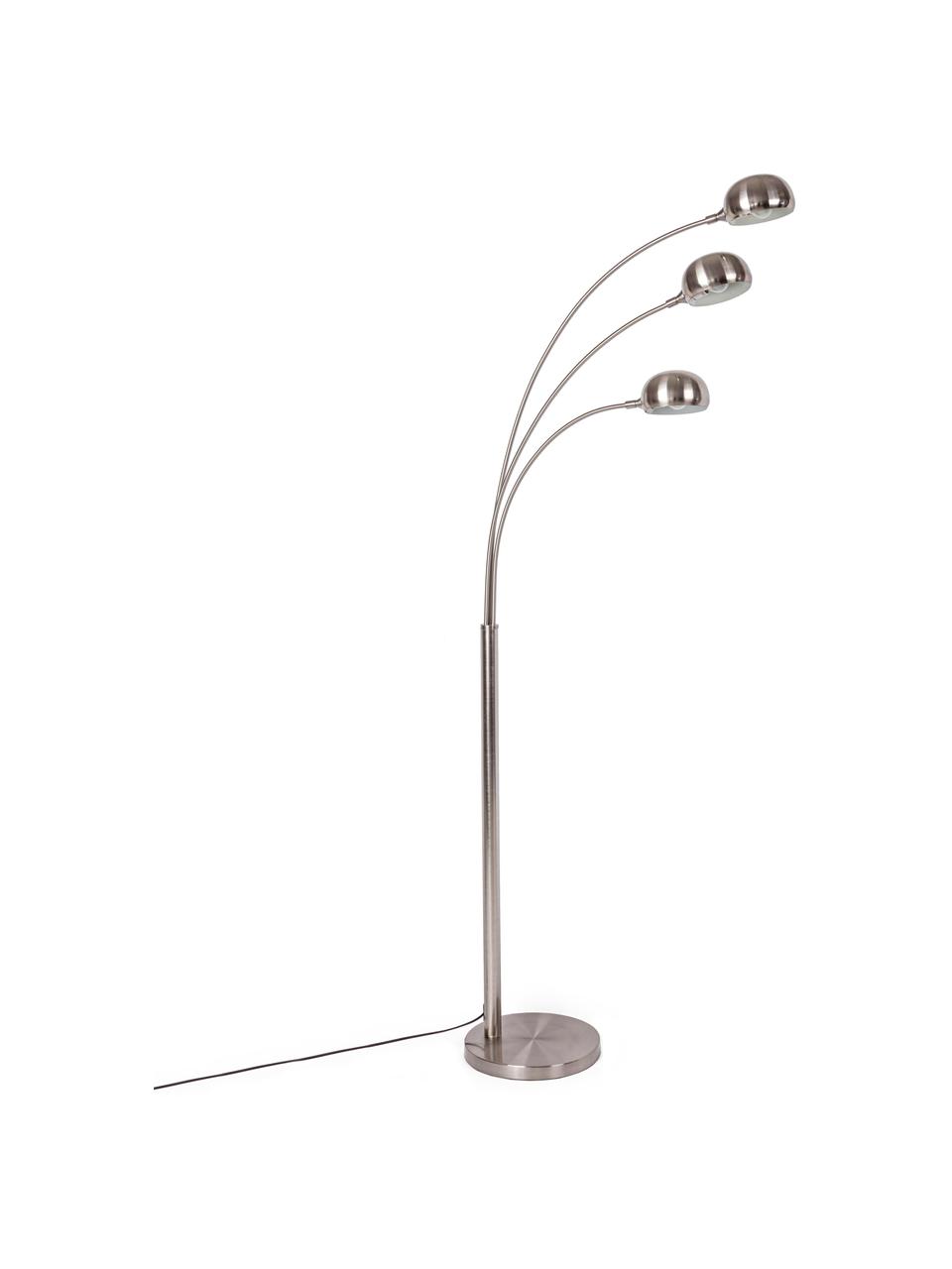 Große Bogenlampe Atmosphere in Silber, Lampenfuß: Metall, Silberfarben, B 70 x H 180 cm