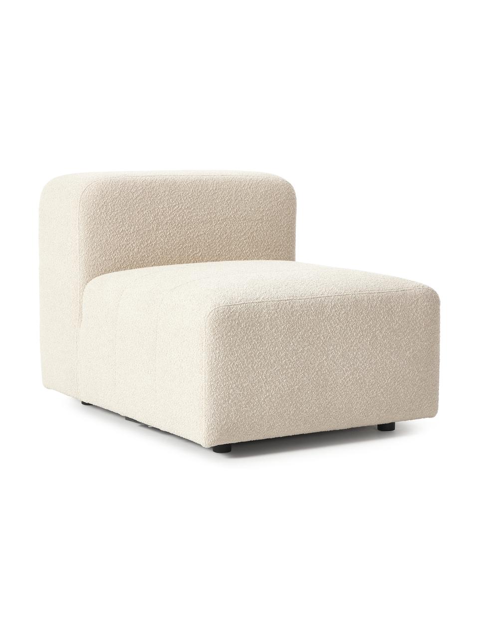 Bouclé-Mittelmodul Lena, Bezug: Bouclé (93 % Polyester, 6, Gestell: Kiefernholz, Schichtholz,, Füße: Kunststoff, Bouclé Beige, B 76 x T 106 cm