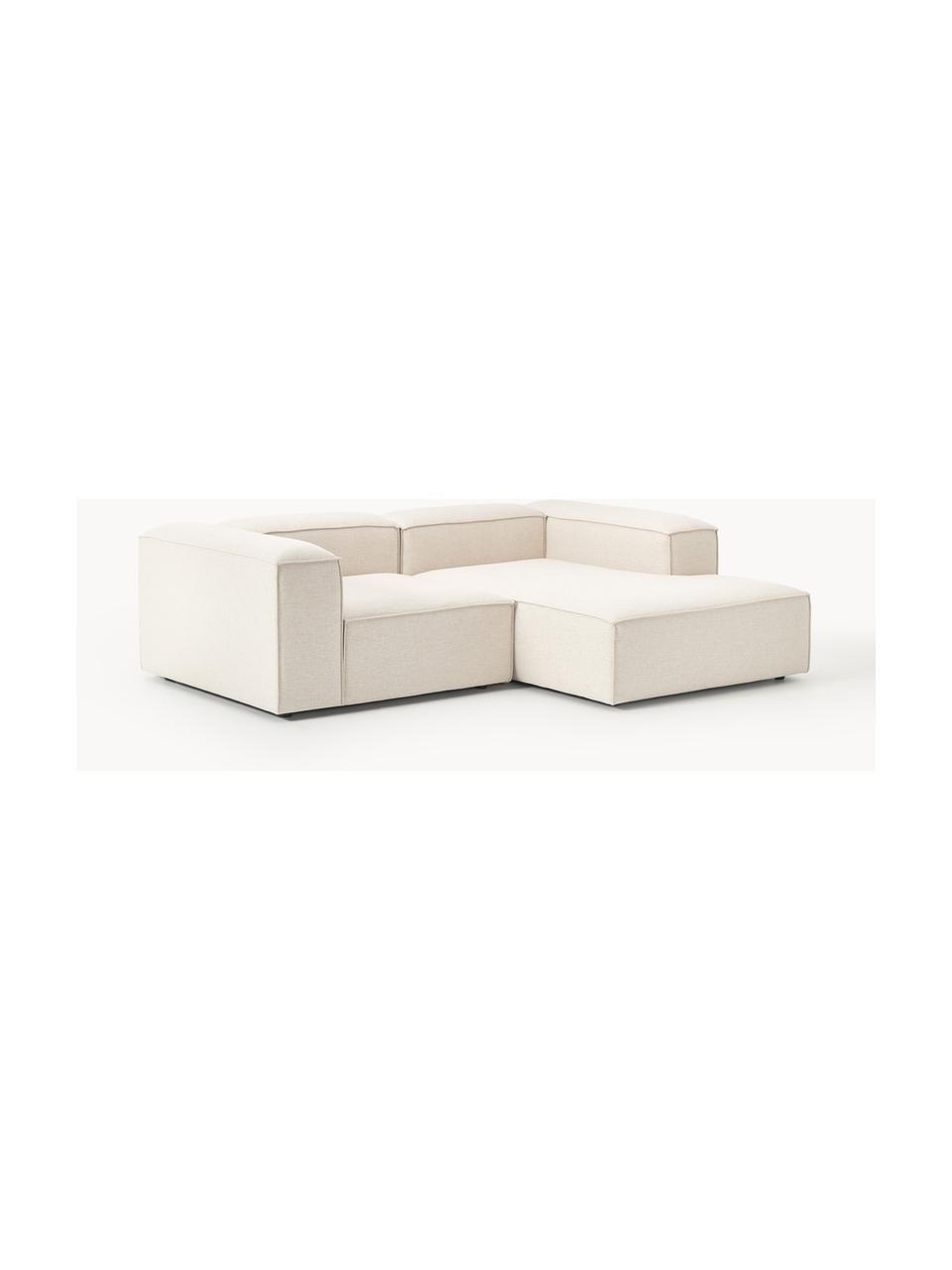 Modulares Ecksofa Lennon aus Leinen-Mix, Bezug: 50 % Viskose, 25 % Leinen, Gestell: Fichtenholz, Sperrholz, m, Leinen-Mix Beige, B 238 x T 180 cm, Eckteil links