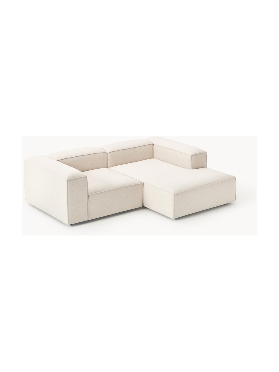 Modulares Ecksofa Lennon aus Leinen-Mix, Bezug: 50 % Viskose, 25 % Leinen, Gestell: Fichtenholz, Sperrholz, m, Leinen-Mix Beige, B 238 x T 180 cm, Eckteil links