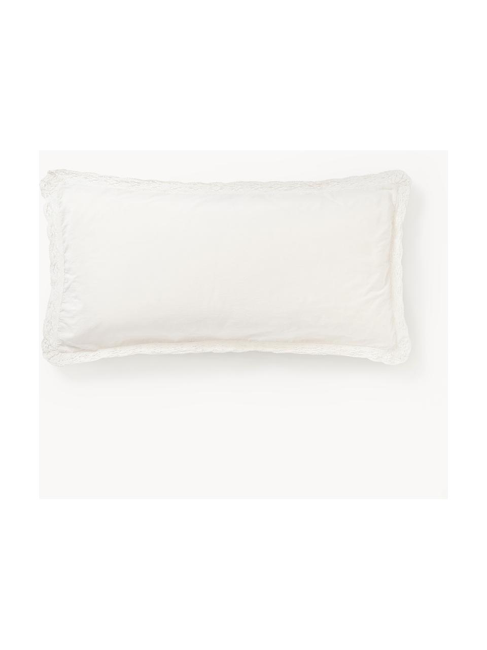 Baumwoll-Kopfkissenbezug Adoria mit Rüschen, Webart: Renforcé Renforcé besteht, Weiß, B 40 x L 80 cm
