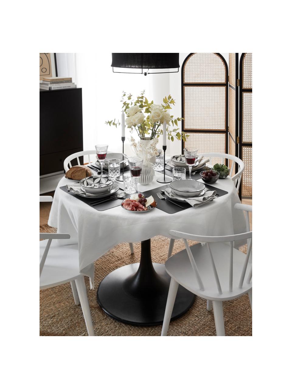 Service de table porcelaine noir et blanc Strand, 6 personnes (18 élém.), Porcelaine, Noir, blanc, Lot de différentes tailles