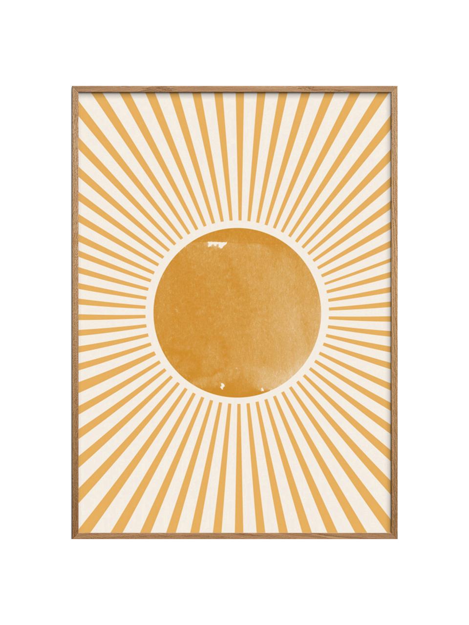 Poster Boho Sun, Ocre, Ø 30 x haut. 40 cm