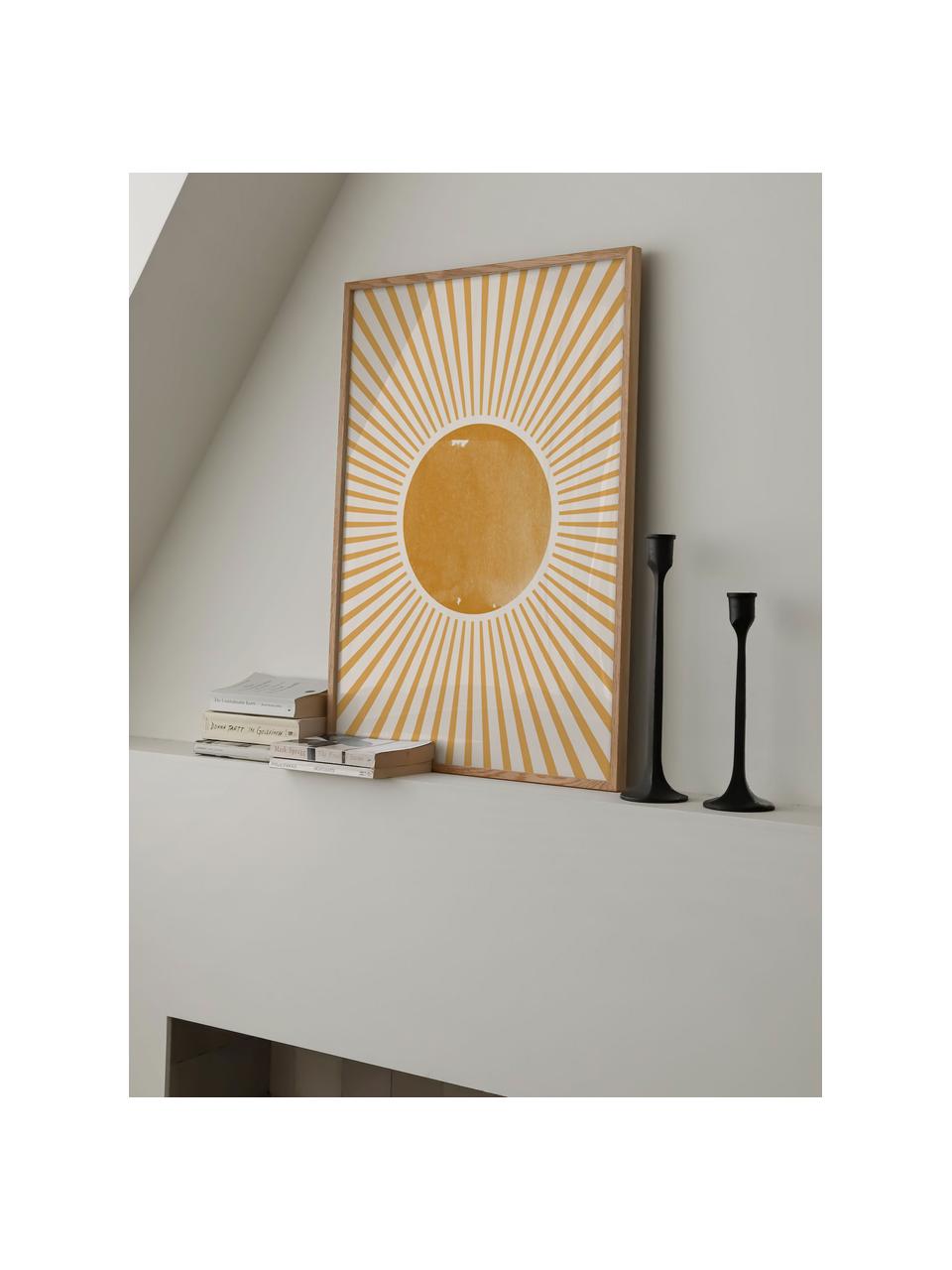 Poster Boho Sun, Ocre, Ø 30 x haut. 40 cm