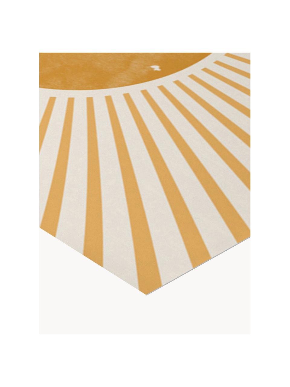 Poster Boho Sun, Ocre, Ø 30 x haut. 40 cm