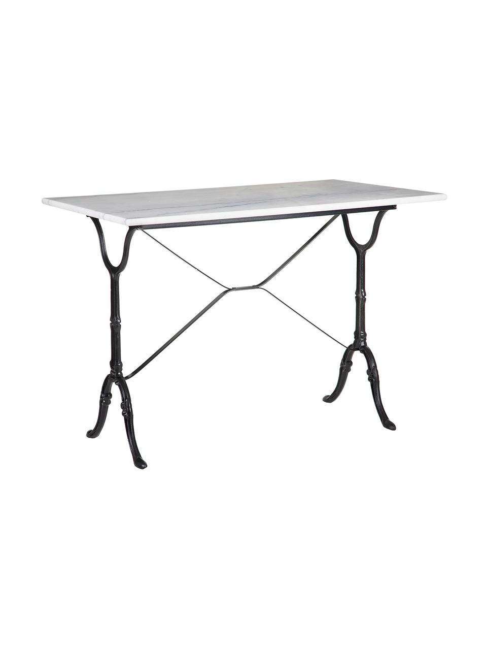 Mesa de mármol Mummi, Tablero: mármol, Patas: metal, Blanco, negro, An 100 x Al 71 cm