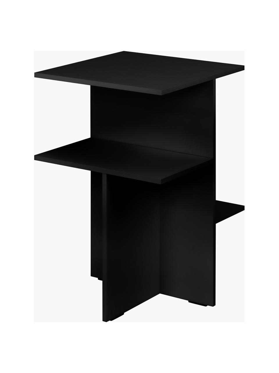 Nočný stolík Atik, MDF-doska strednej hustoty, melamín, Čierna, Š 36 x H 57 cm