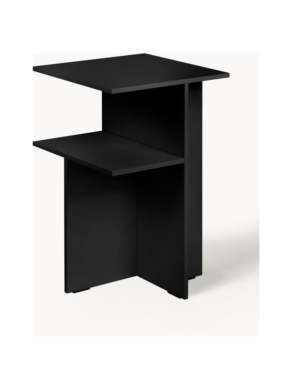 Noční stolek Atik, Dřevovláknitá deska střední hustoty (MDF), melamin, Černá, Š 36 cm, V 57 cm