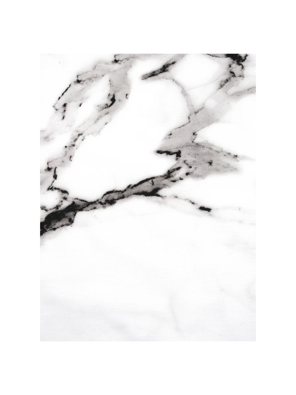 Parure copripiumino reversibile Malin, Grigio chiaro e nero con motivo in marmo, 155 x 200 cm + 1 federa 50 x 80 cm