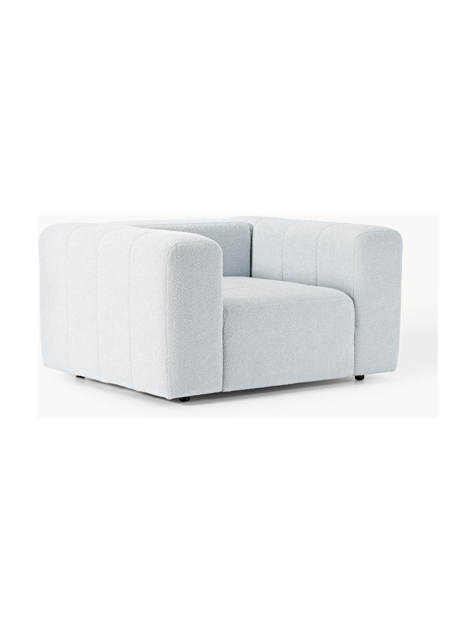 Fauteuil lounge en bouclette Lena, Bouclette bleu ciel, larg. 133 x prof. 106 cm