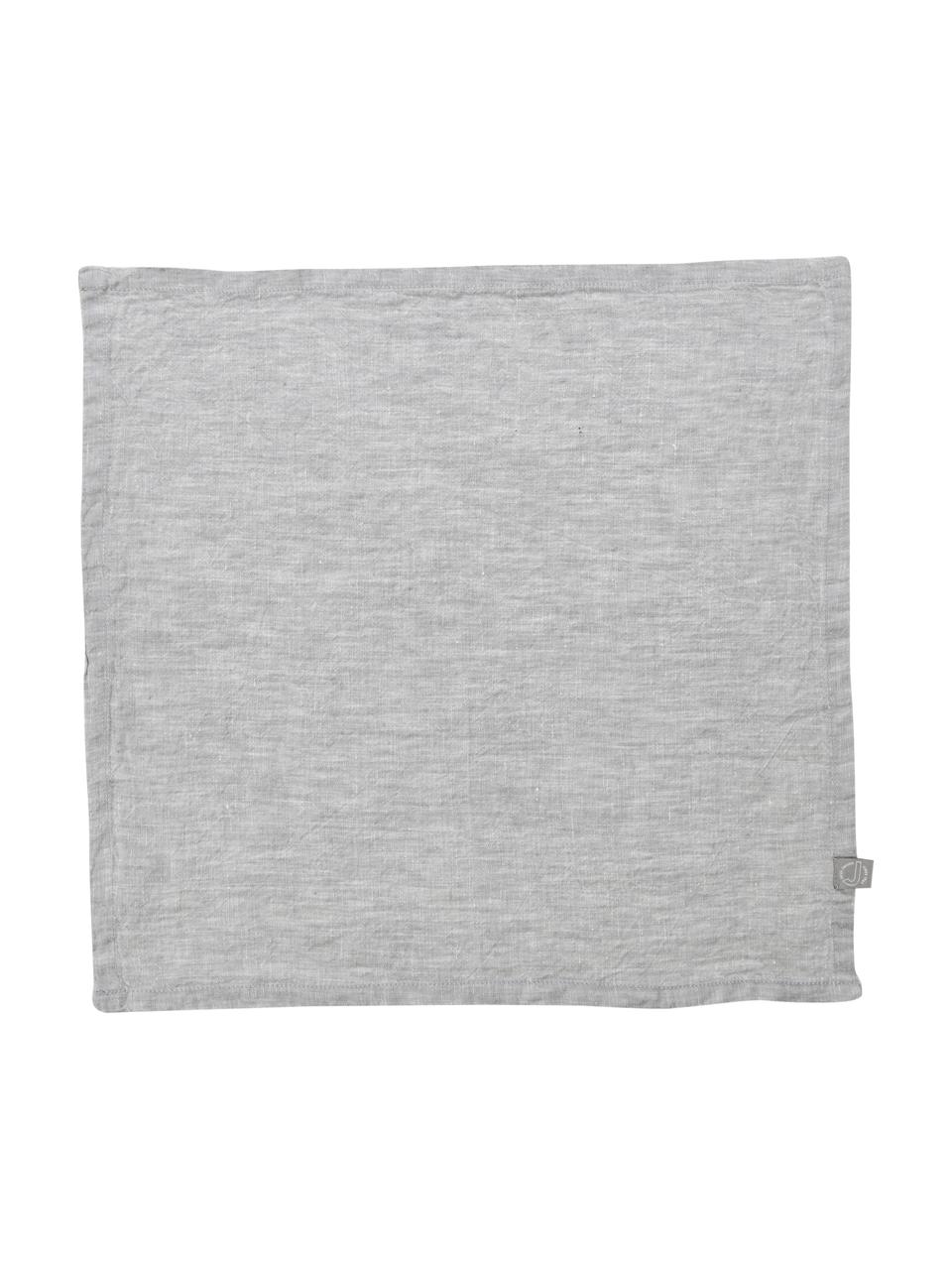 Servilletas de lino Olga, 4 uds., 100% lino, certificado europeo de lino, Gris claro, An 45 x L 45 cm