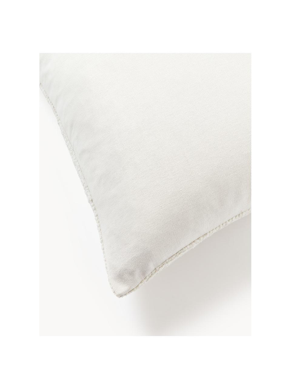 Housse de coussin 50x50 en chenille Keeley, 100 % coton, Blanc cassé, larg. 50 x long. 50 cm