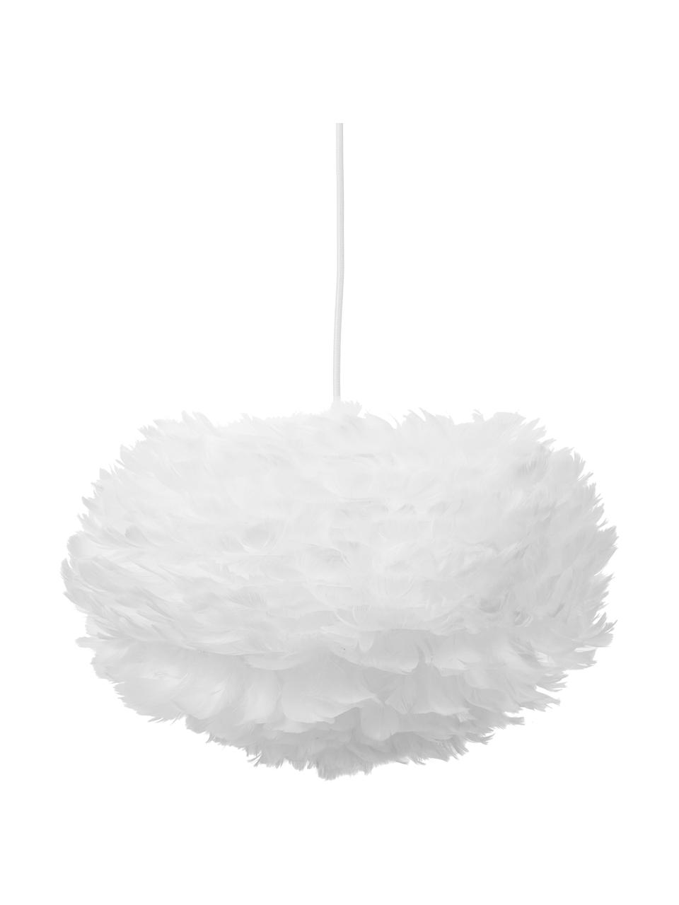 Lámpara de techo de plumas Eos, Pantalla: plumas de ganso con certi, Anclaje: plástico, Blanco, Ø 45 x Al 30 cm