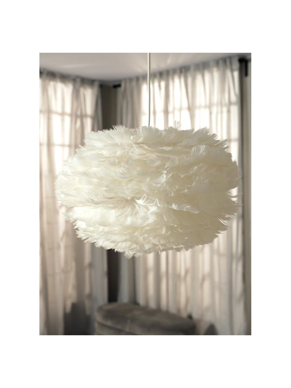 Závěsné svítidlo z peří Eos, Bílá, Ø 45 cm, V 30 cm