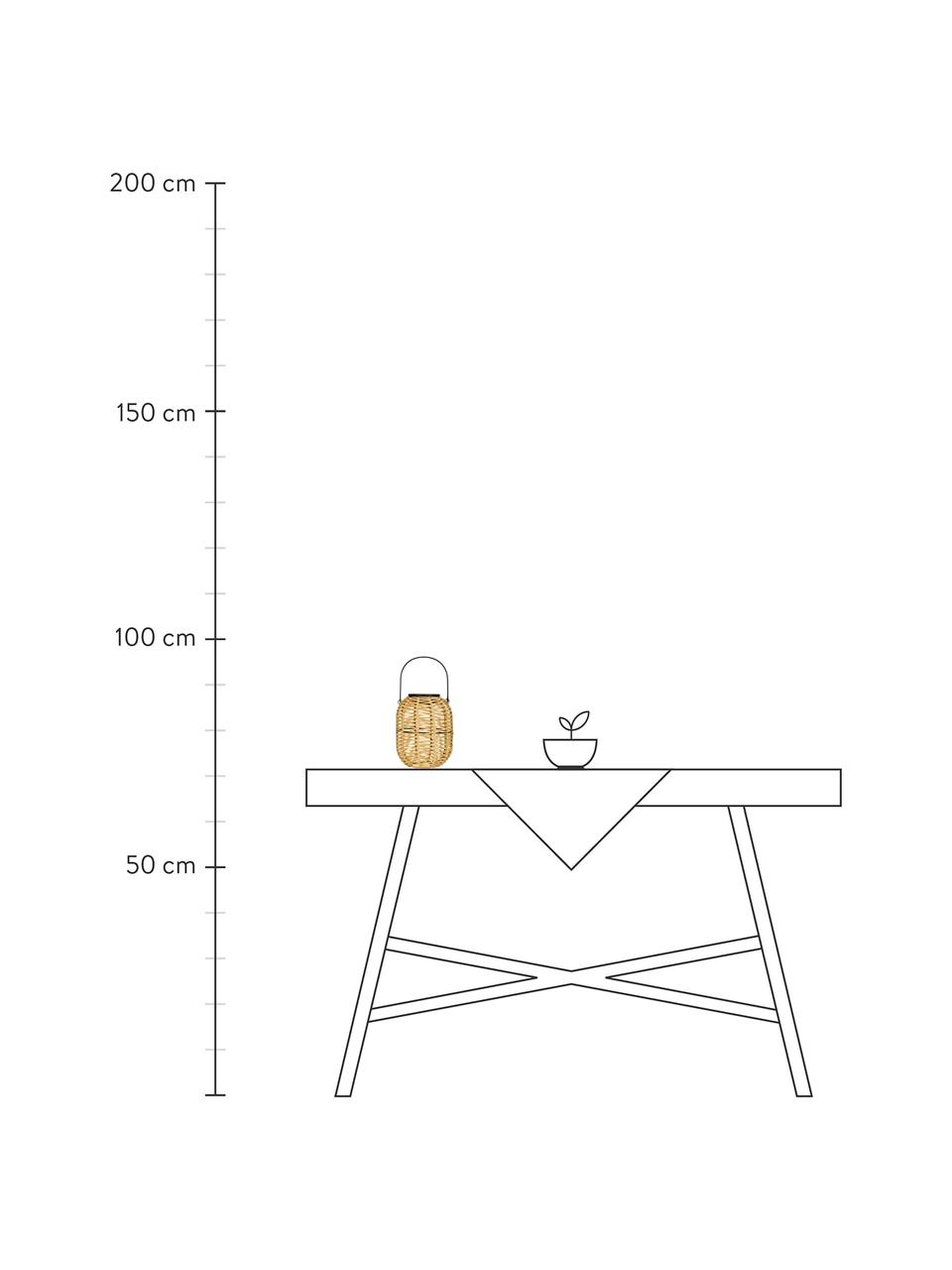 Outdoor solar lamp Sunshine Treasure om op te hangen of te zetten, Lampenkap: polyrotan, Beige, Ø 16 x H 20 cm