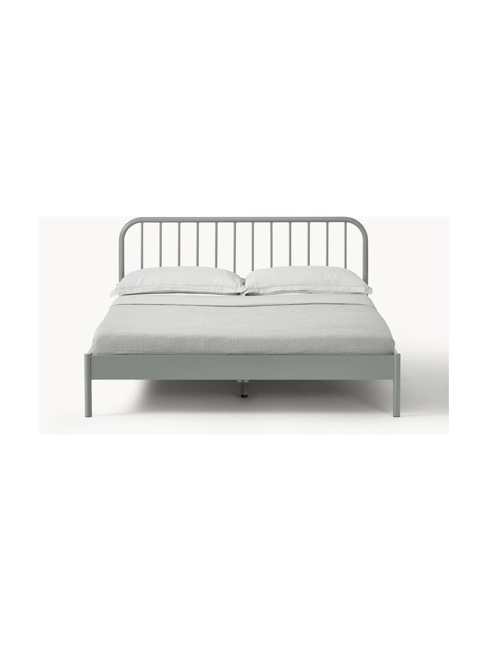 Cama de metal Sanna, Metal con pintura en polvo, Gris verdoso, An 140 x L 200 cm