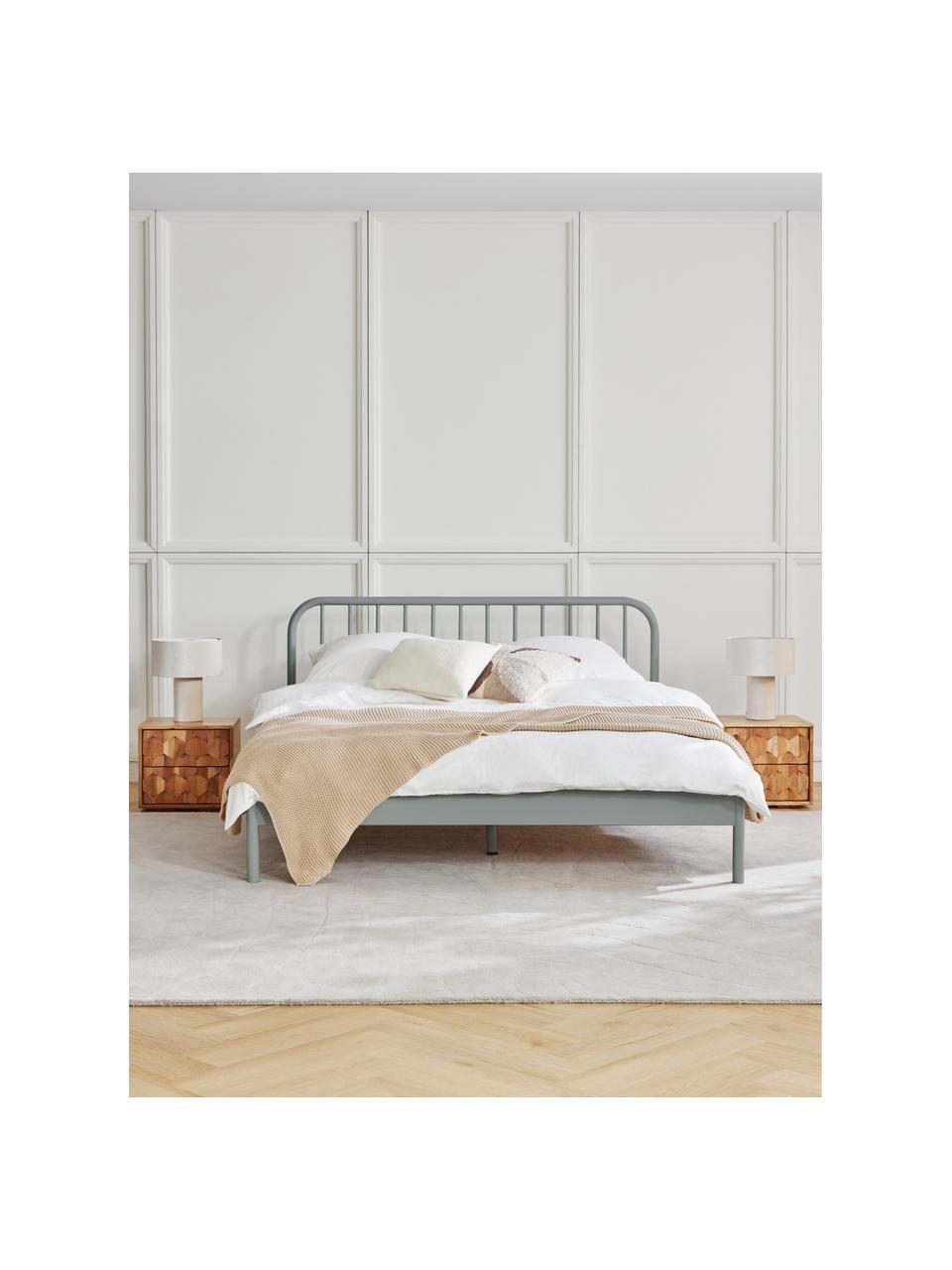Kovová postel Sanna, Kov s práškovým nástřikem, Šalvějově zelená, Š 180 cm, D 200 cm