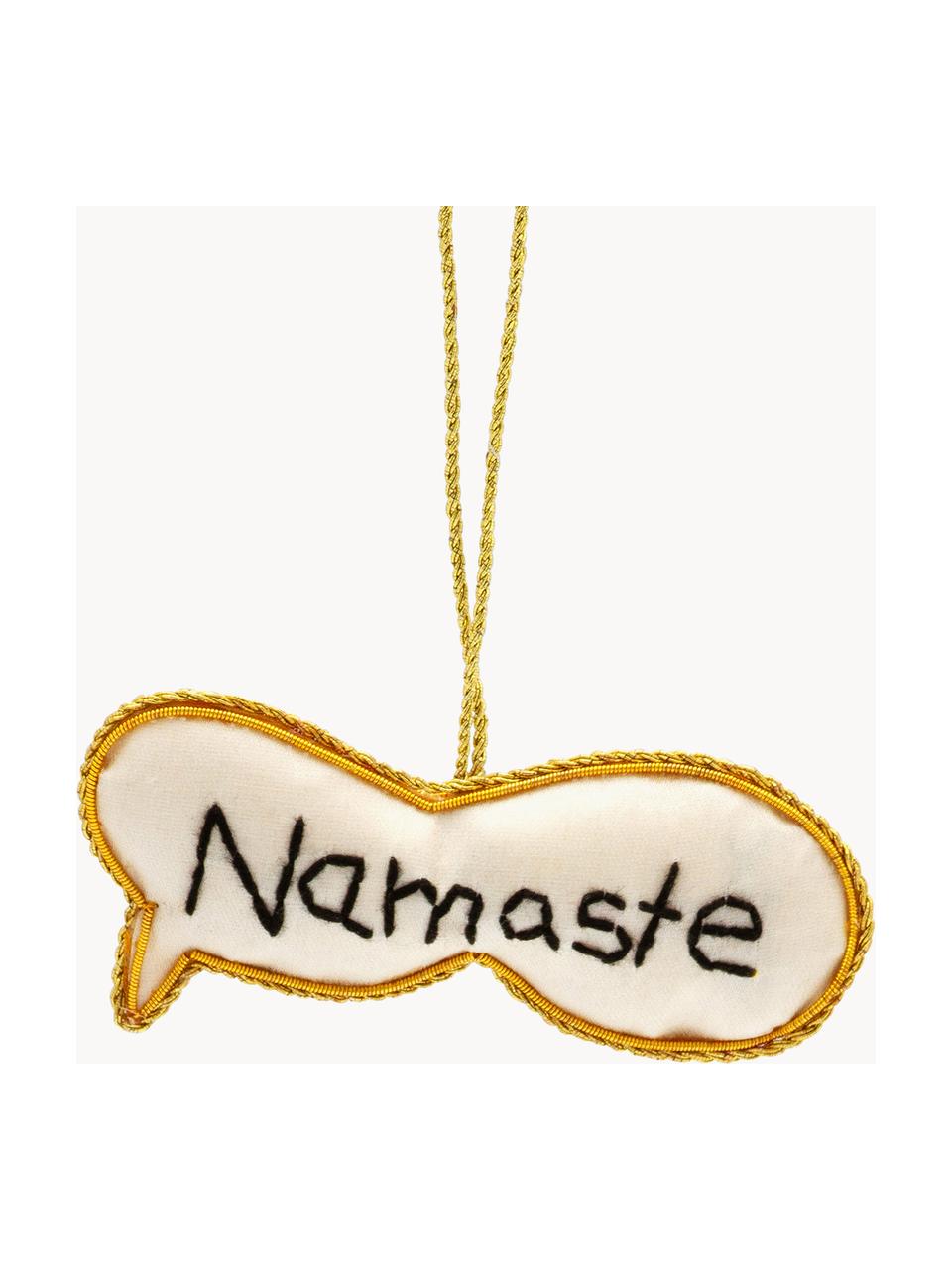 Addobbi albero di Natale Namaste 2 pz, Fibra sintetica, Bianco crema, dorato, Larg. 15 x Alt. 5 cm