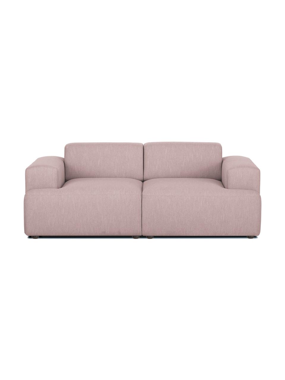 Sofa Melva (2-osobowa), Tapicerka: 100% poliester Dzięki tka, Stelaż: lite drewno sosnowe, cert, Nogi: tworzywo sztuczne, Bladoróżowa tkanina, S 198 x G 101 cm
