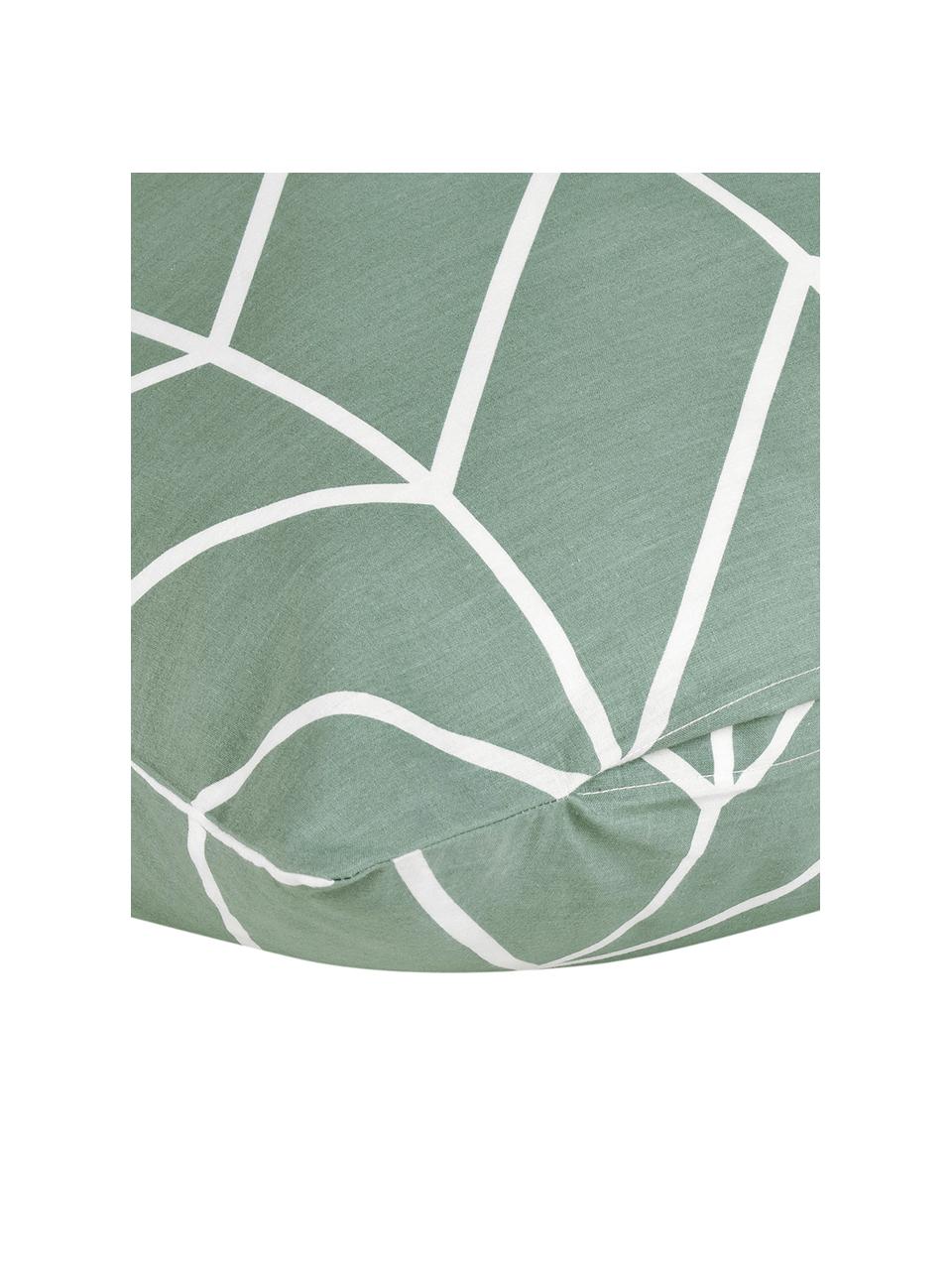 Poszewka na poduszkę z bawełny Mirja, 2 szt., Szałwiowy zielony, we wzór, S 40 x D 80 cm