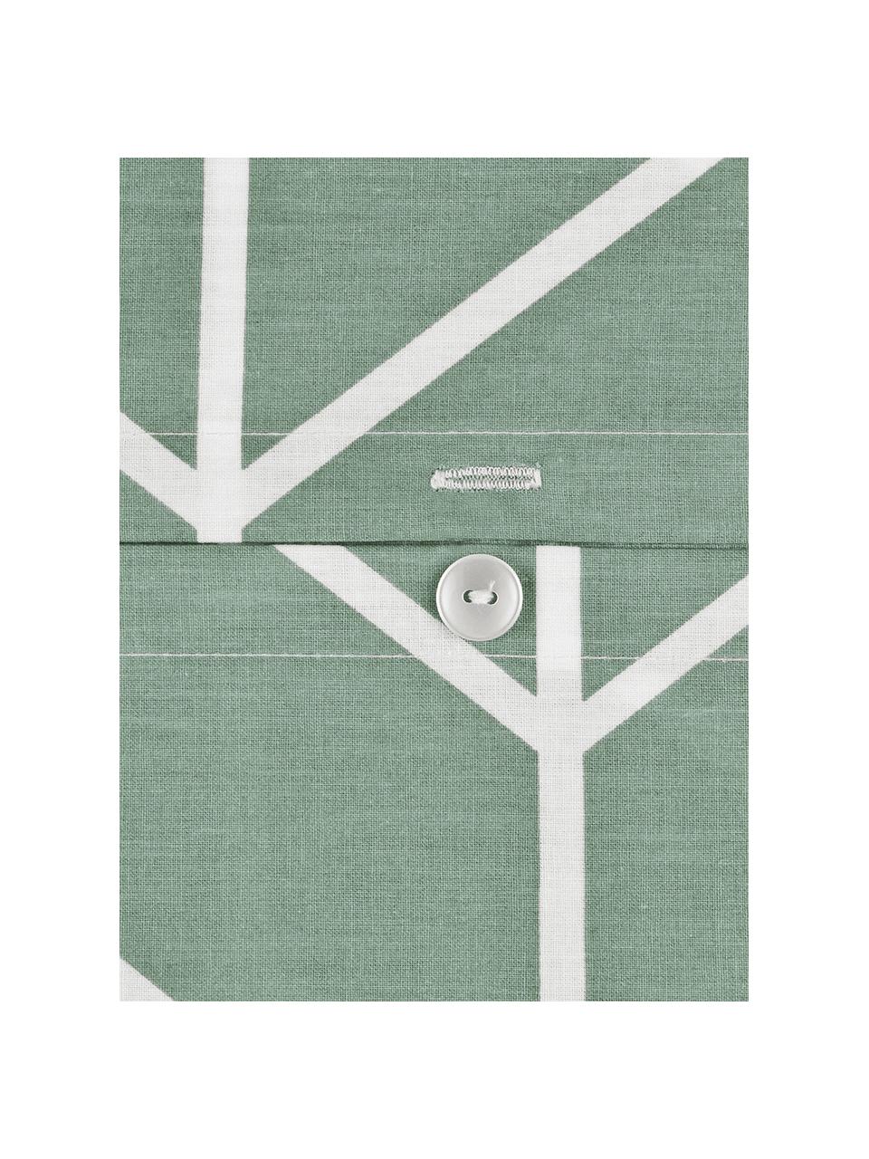 Poszewka na poduszkę z bawełny Mirja, 2 szt., Zielony, kremowobiały, S 40 x D 80 cm
