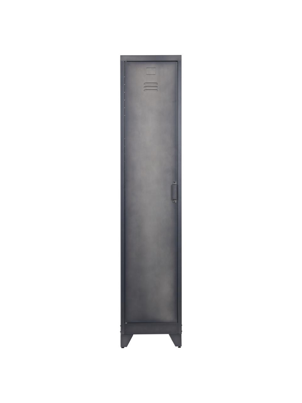 Metall-Spind Cas mit Tür, Metall, beschichtet, Dunkelgrau, B 38 x H 180 cm