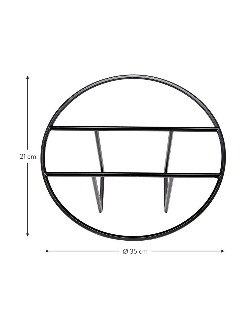 Porte-revues Hoop, Métal, laqué, Noir, Ø 35 x haut. 21 cm