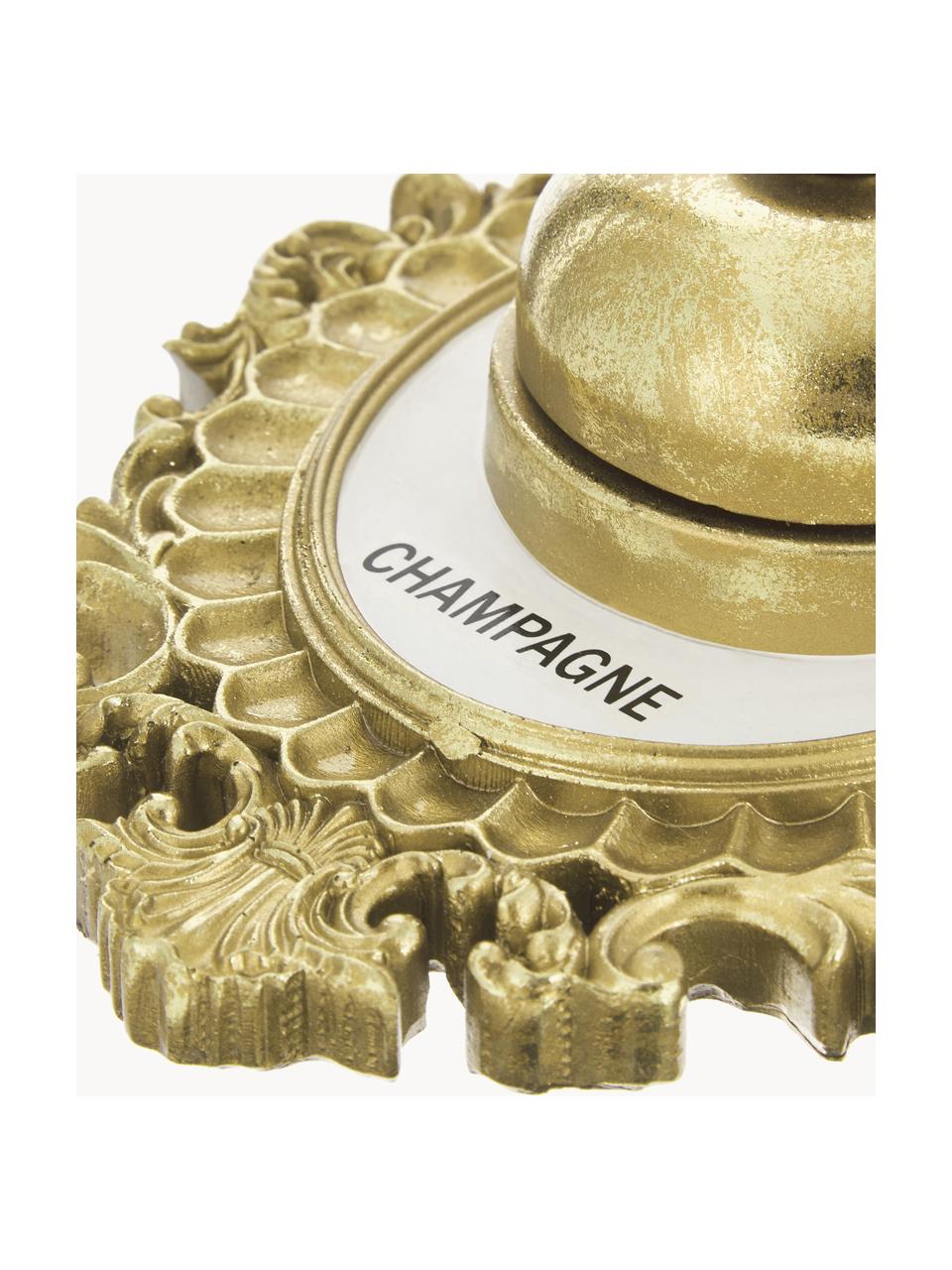 Wandobject Bell Press voor champagne, Frame: polyresin, Stolp: metaal, Goudkleurig, B 14 x H 23 cm