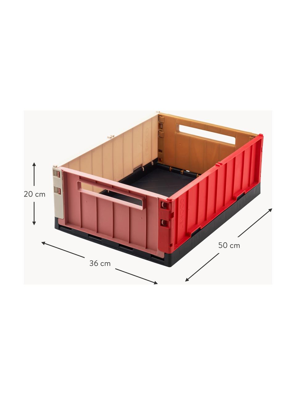 Caja plegable Weston, 60% polipropileno reciclado, 40% polipropileno, Marrón, tonos rosas, rojo coral, An 50 x Al 20 cm