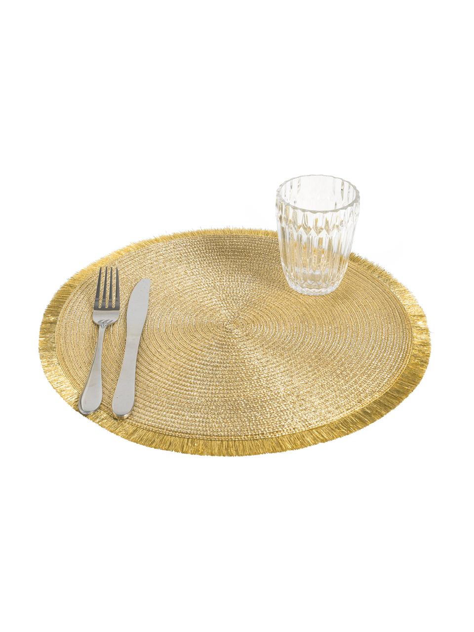 Set de table rond doré, 6 pièces, Plastique, Couleur dorée, Ø 38 cm