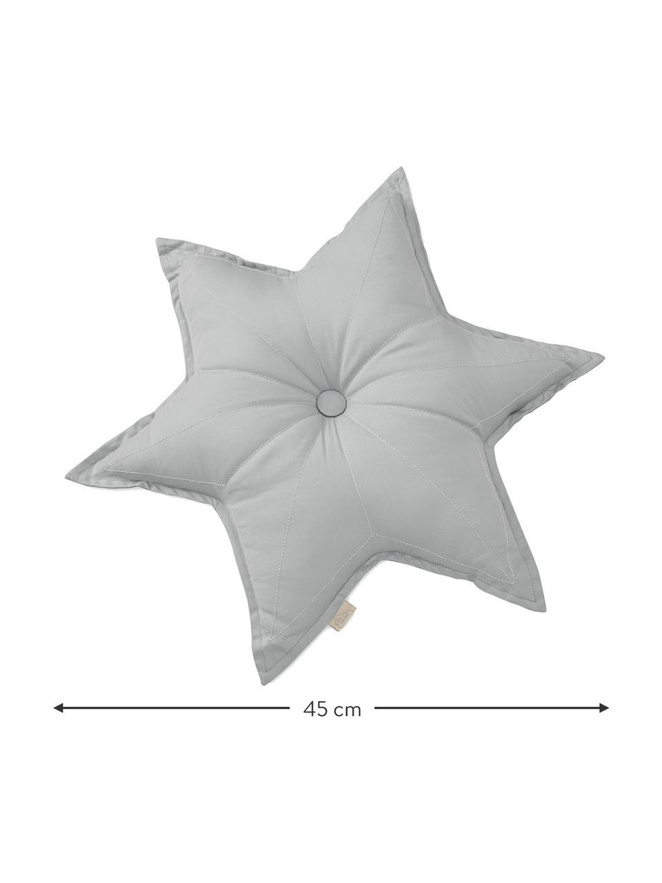 Kussen Star van biokatoen, met vulling, Grijs, B 45 x L 45 cm