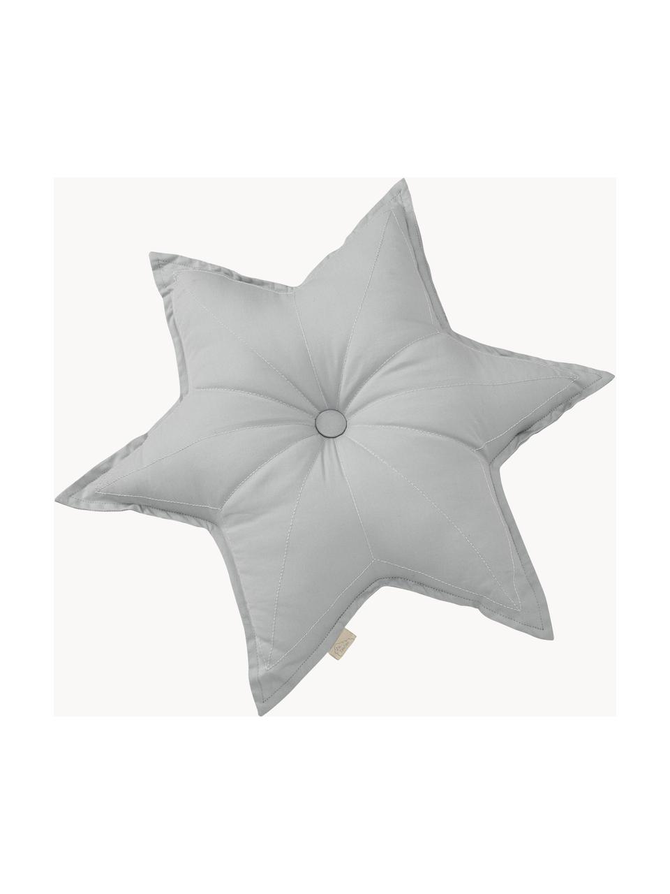 Cojín de algodón ecológico Star, con relleno, Gris, An 45 x L 45 cm