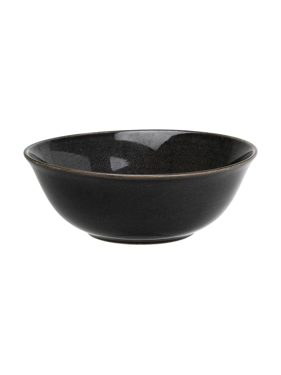 Bol artisanal Nordic Coal, Ø 21 cm, Grès cérame, Anthracite, Ø 21 x haut. 8 cm