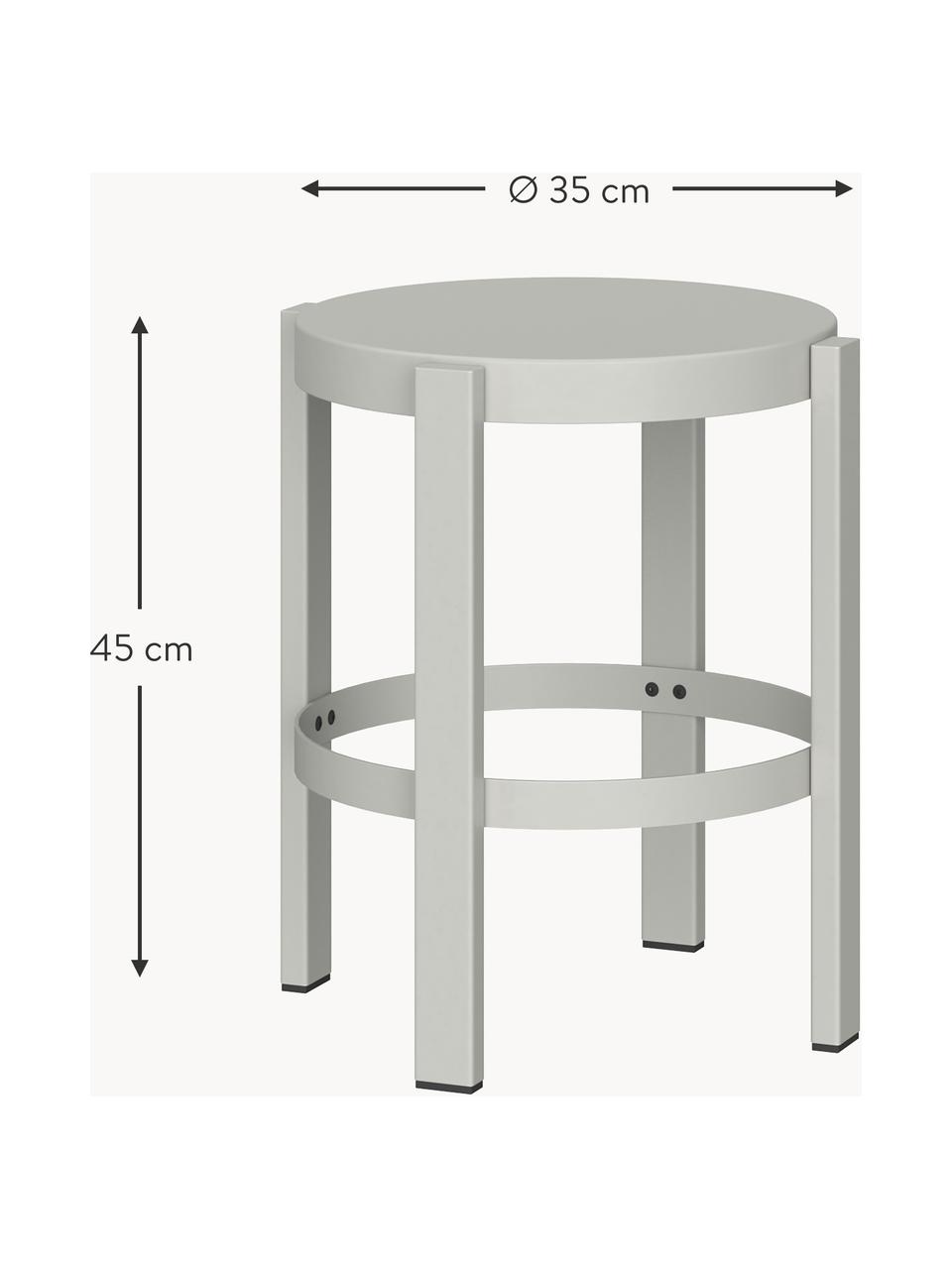 Hocker Doon aus Metall, Stahl, pulverbeschichtet, Hellgrau, Ø 35 x H 45 cm