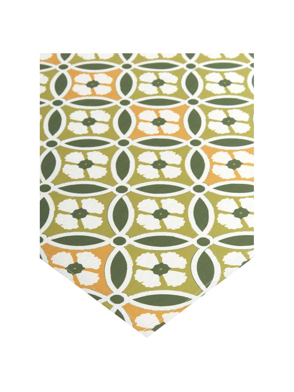 Mantel Fandango antimanchas de teflón, 100% poliéster con revestimiento de teflón, Verde, De 8 a 10 comensales (An 135 x L 280 cm)
