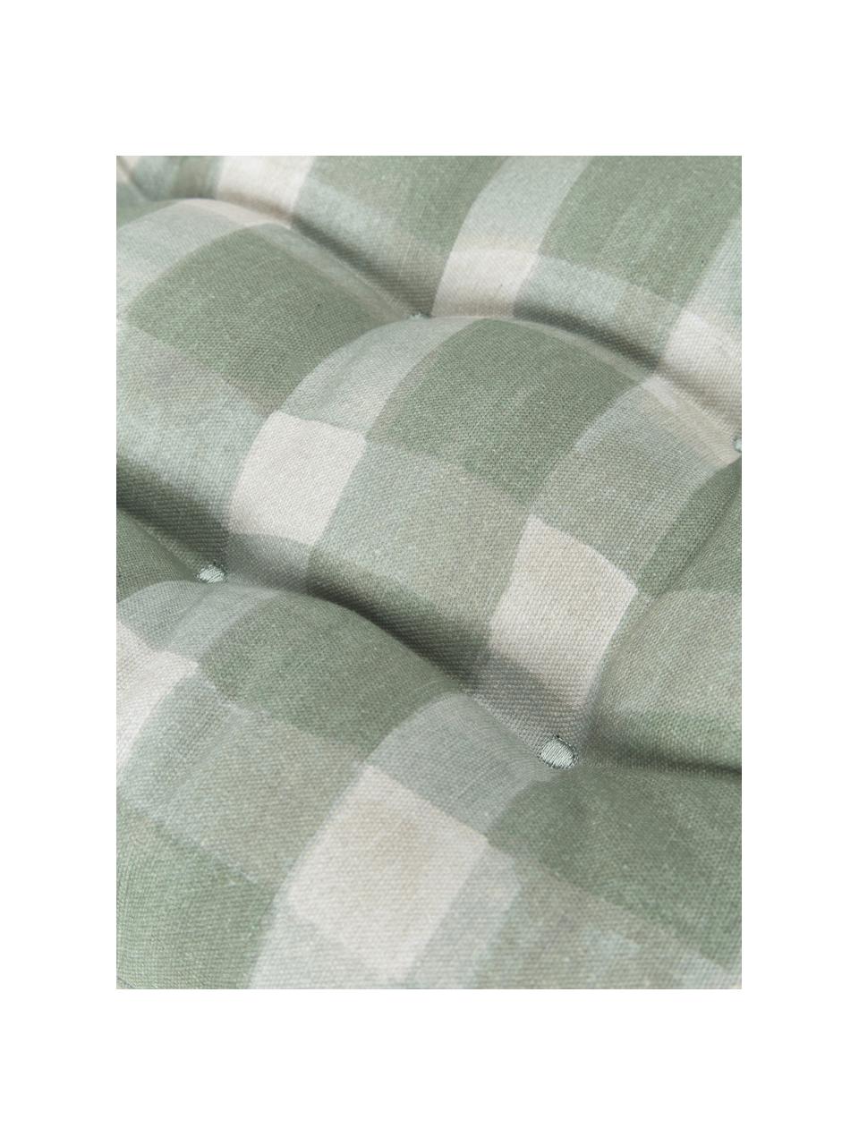 Cojín de asiento de algodón Milène, Tapizado: 100% algodón, Verde, An 40 x L 40 cm
