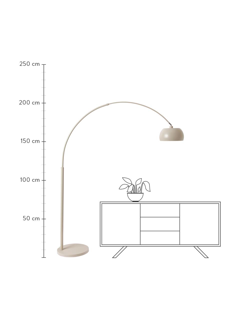 Lampa łukowa Bowie, Beżowy, Ø 32 x W 202 cm