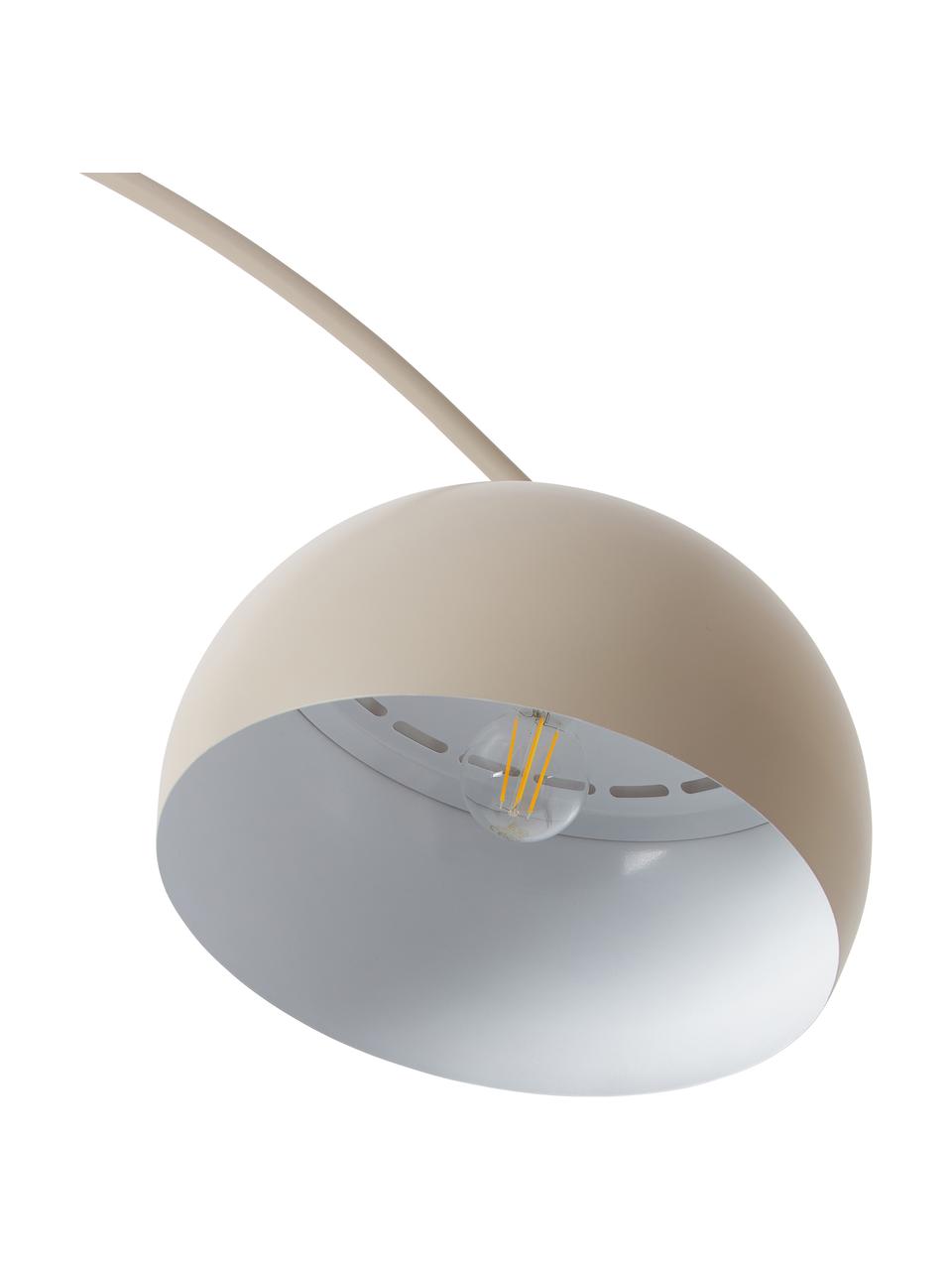 Lampada ad arco grande Bowie, Lampada: metallo verniciato a polv, Beige, Ø 32 x Alt. 202 cm