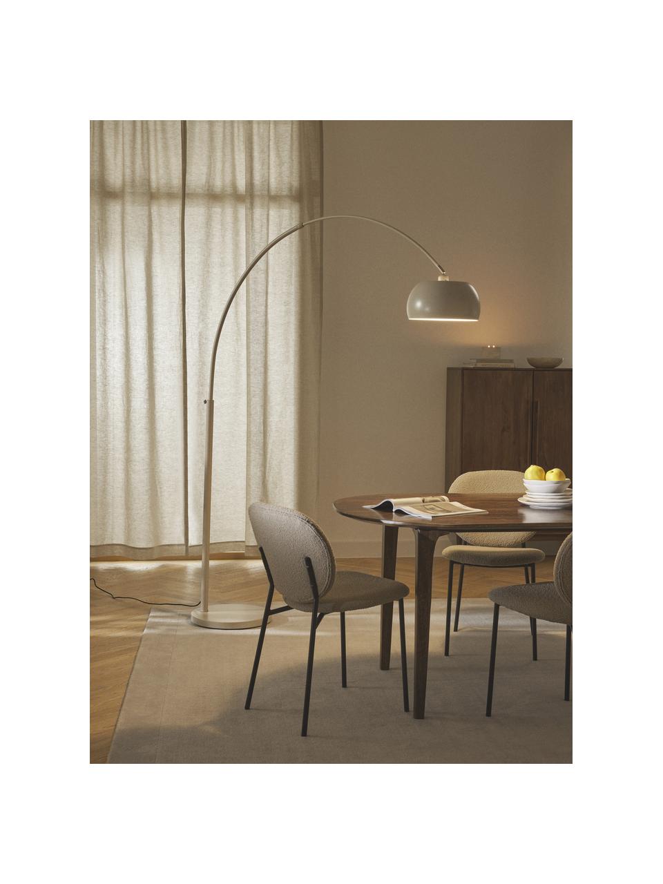 Große Bogenlampe Bowie, Beige, H 202 cm