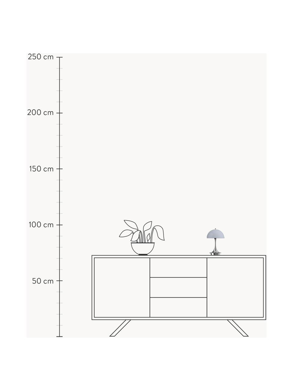 Mobile dimmbare LED-Tischlampe Panthella, H 24 cm, Kunststoff, Kunststoff Hellgrau, Silberfarben, Ø 16 x H 24 cm