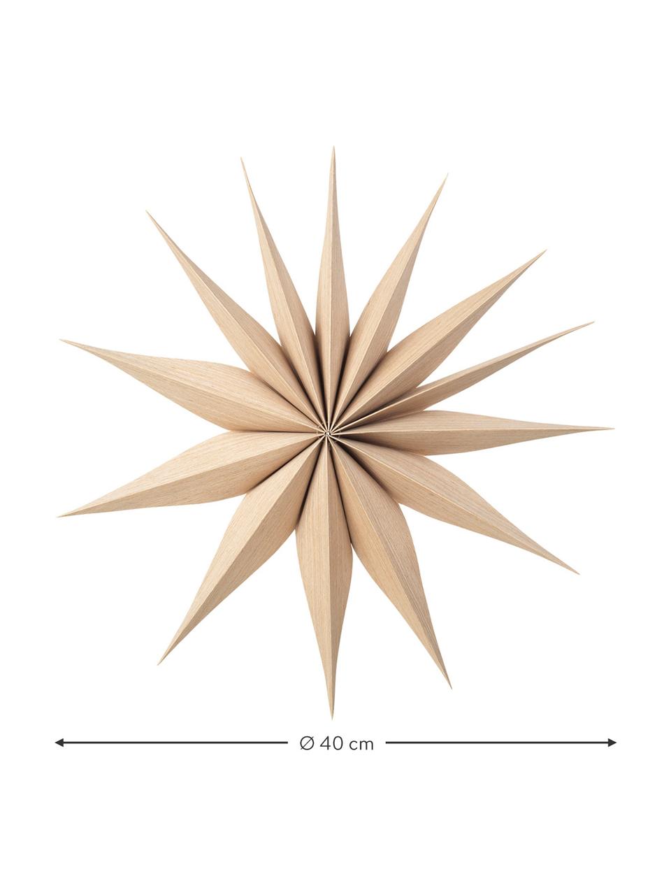 Gwiazda dekoracyjna z drewna Venice, 2 szt., Drewno topolowe, Jasne drewno naturalne, Ø 40 cm