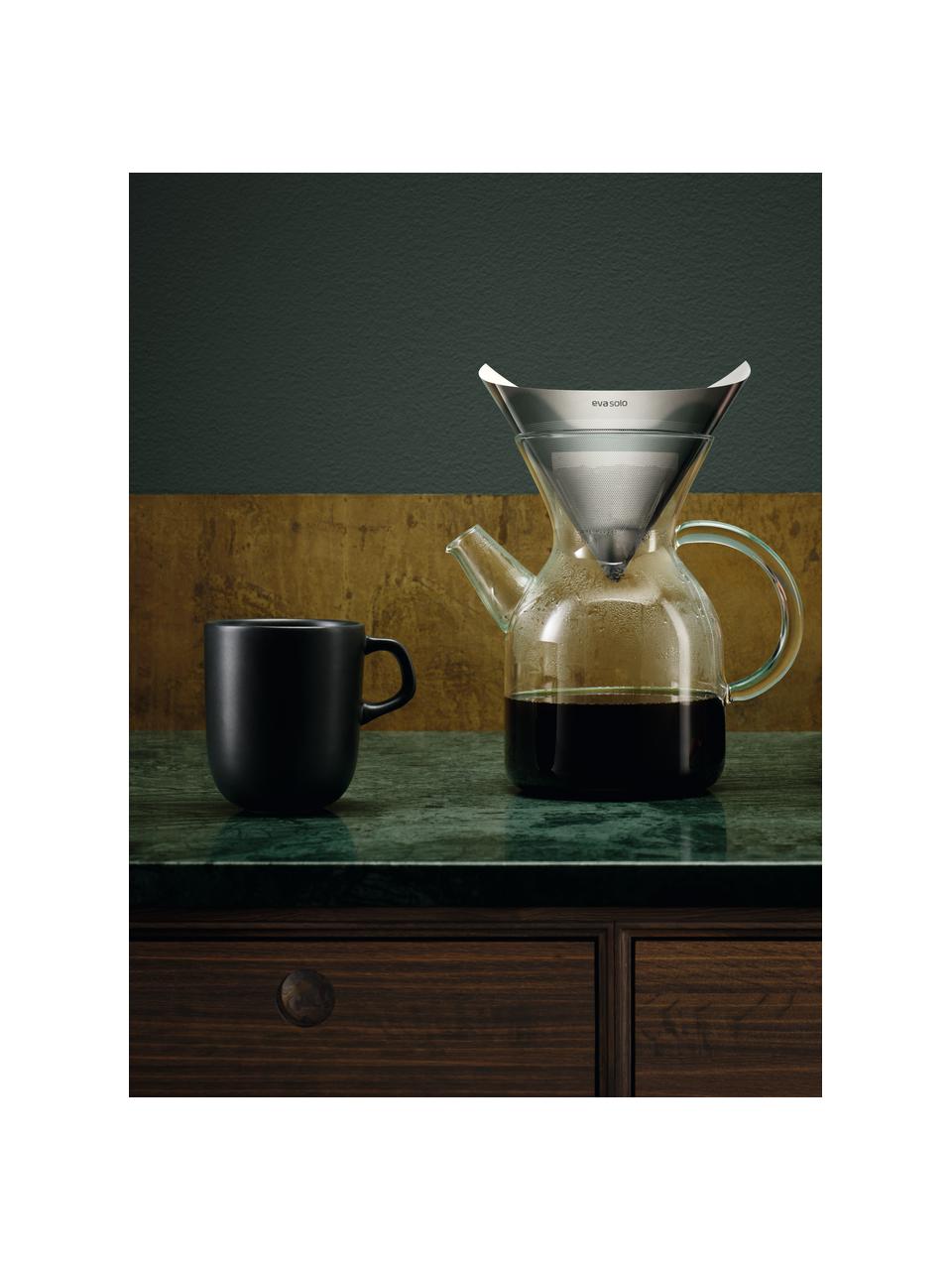 Cafetière Vetro van glas met filter en deksel, Cafetière: borosilicaatglas, Deksel: kurk, Transparant, edelstaalkleurig, 1 L