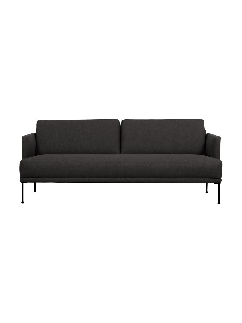 Pohovka s kovovými nohami Fluente (3místná), Tmavě šedá, Š 196 cm, H 85 cm