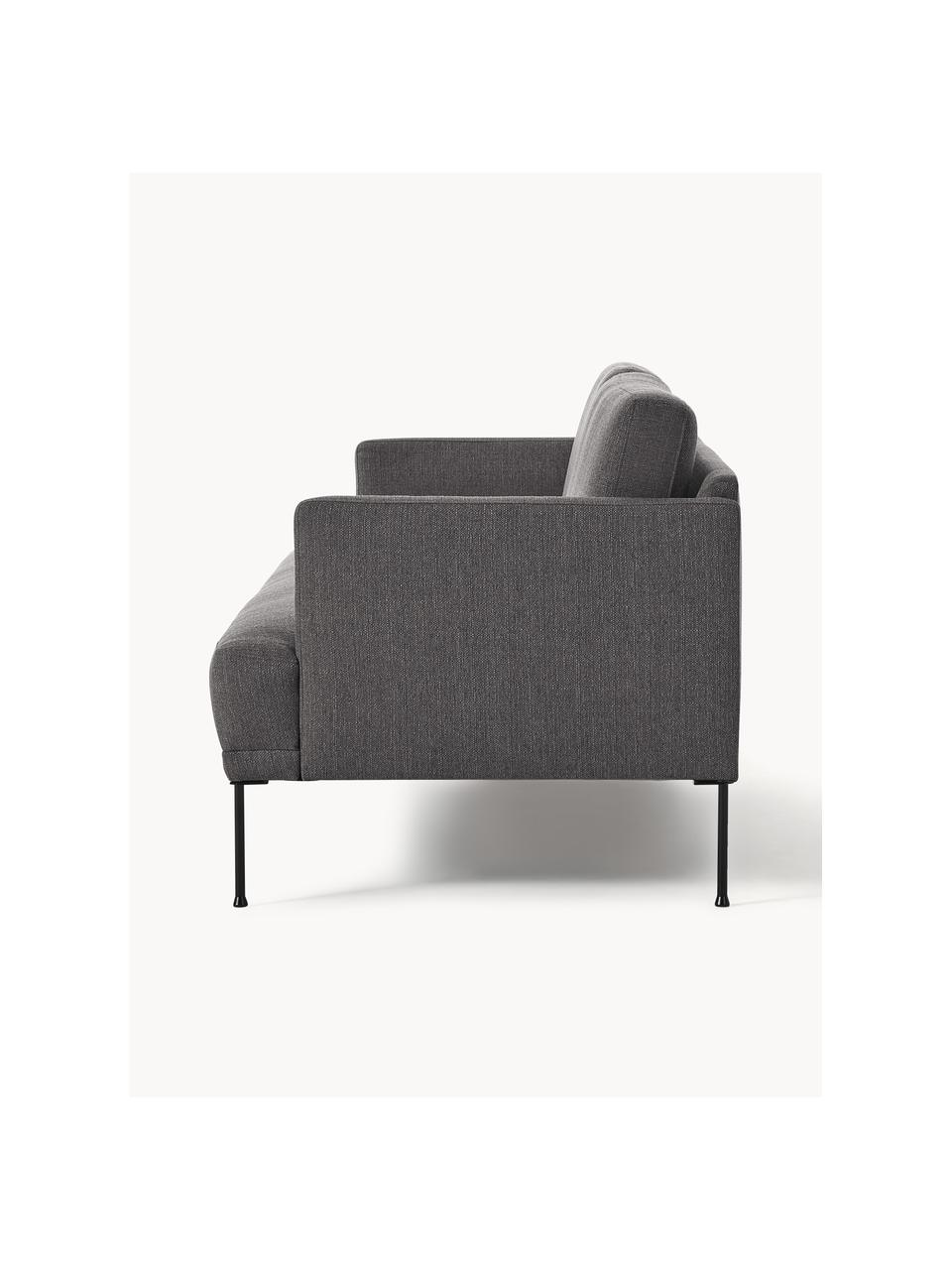 Sofa Fluente (3-Sitzer), Bezug: 100% Polyester Der hochwe, Gestell: Massives Kiefernholz, Füße: Metall, pulverbeschichtet, Webstoff Anthrazit, B 196 x T 85 cm